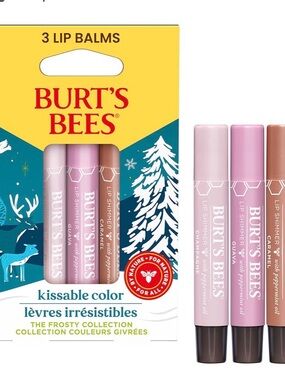 Burt's Bees Kissable Color The Frosty Collection Gift 3 Tubes, 0.09 oz.